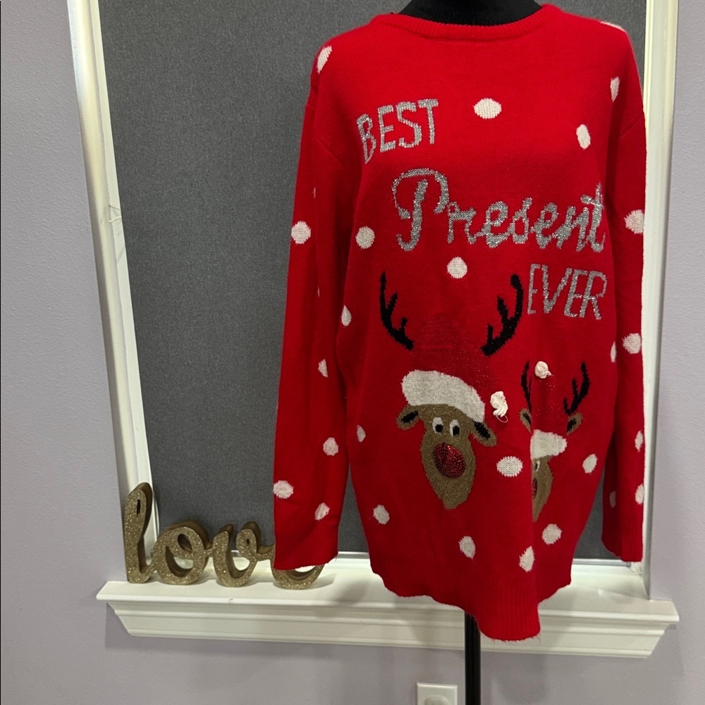 Red Sweater with White Polka Dots